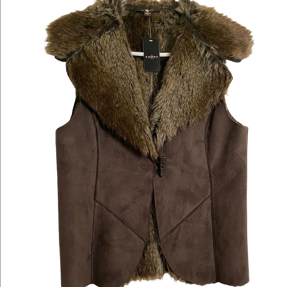 FEVER new Faux Suede Shearling Fur REVERSIBLE